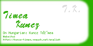 timea kuncz business card